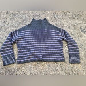 Ann Taylor blue and purple stripe knit turtleneck